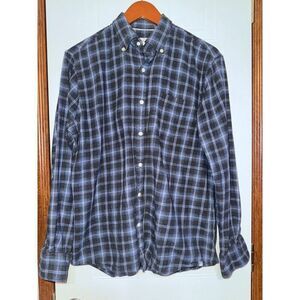 Peter Millar Button Down Plaid Flannel Shirt Size Medium